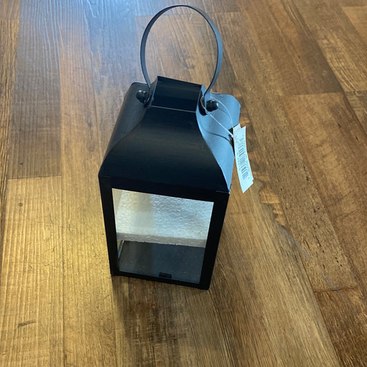 Small Black Metal and Glass Lantern