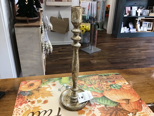 Distressed candle stick 12”h