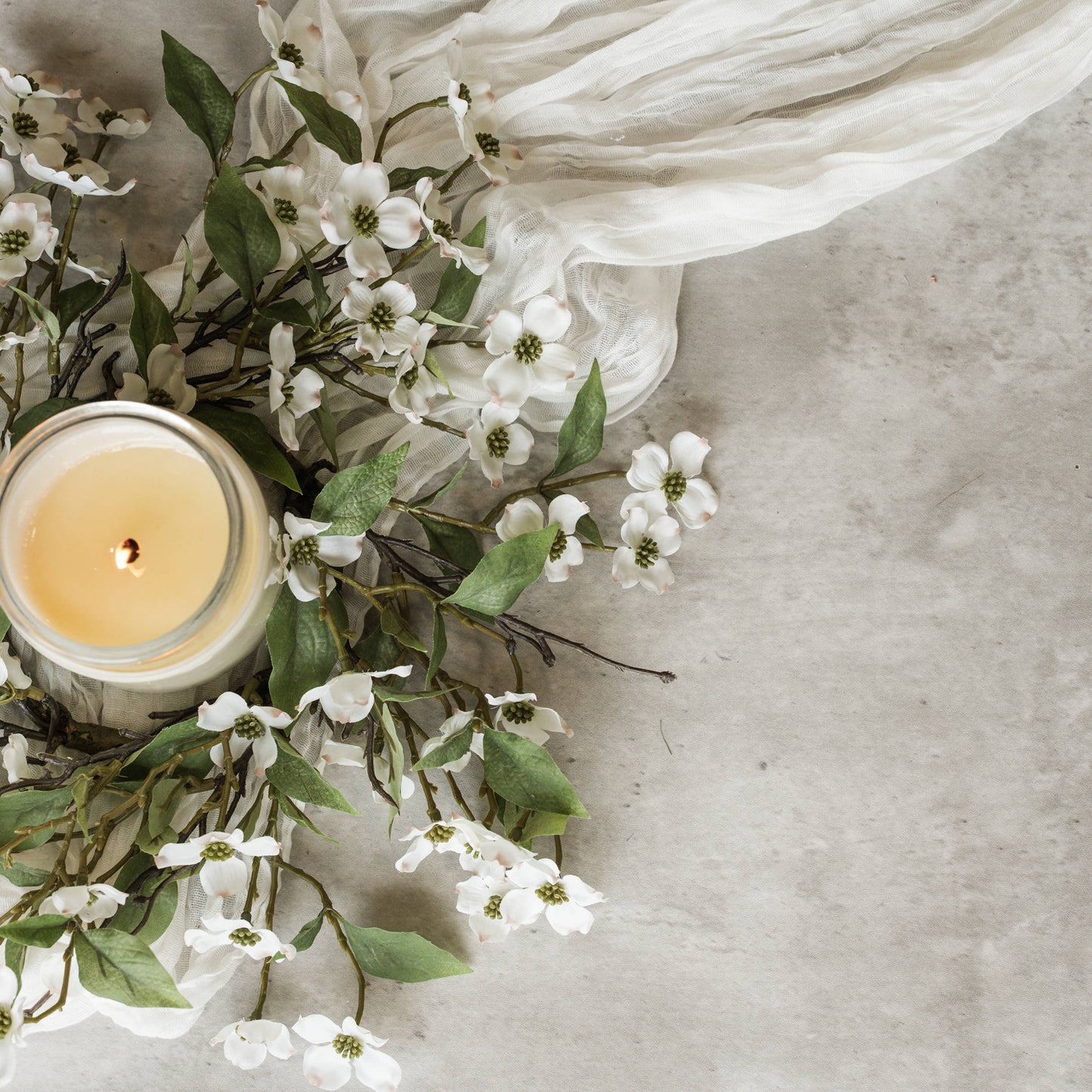 15" DOGWOOD CANDLE RING