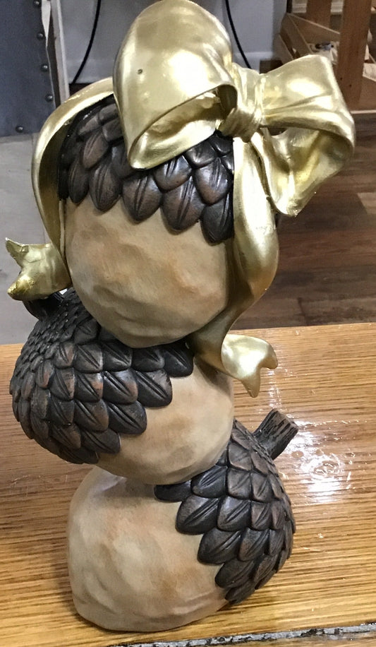 Three stacked acorns shelf sitter 10 inches tall and 4 inches wide