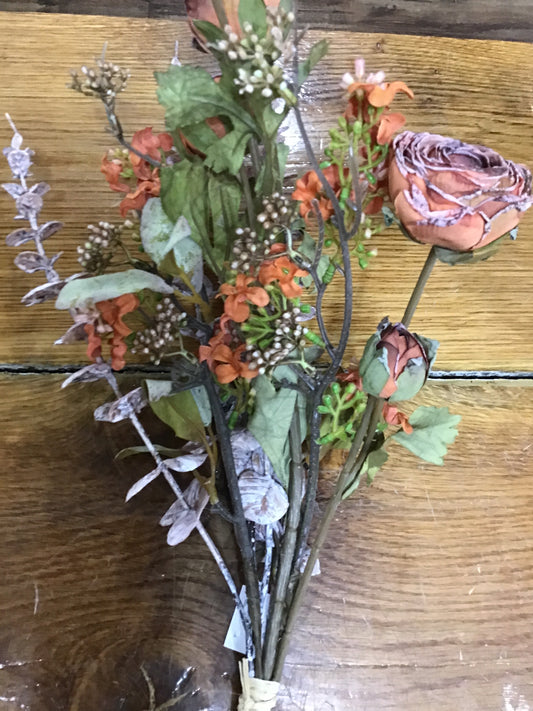Muted orange floral spray