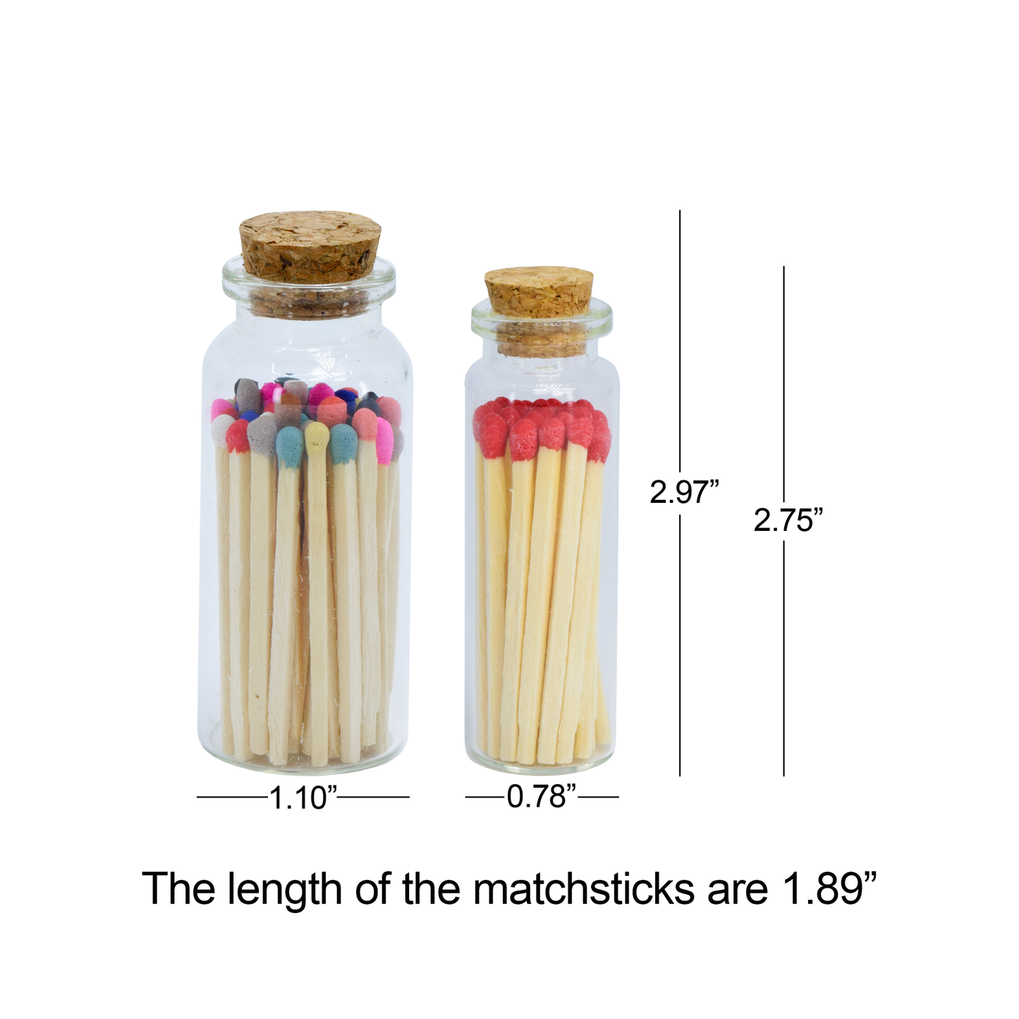 Small Match Bottles - Safety Matches in Jars with Striker