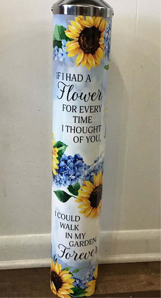 Memorial pole with stake for outside all metal