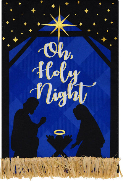 Nativity Burlap Garden Flag