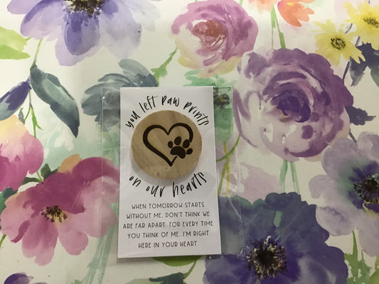 Pet memorial pocket token wood