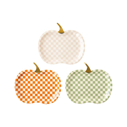 THP1144 - Checkered Pumpkin Plate Set