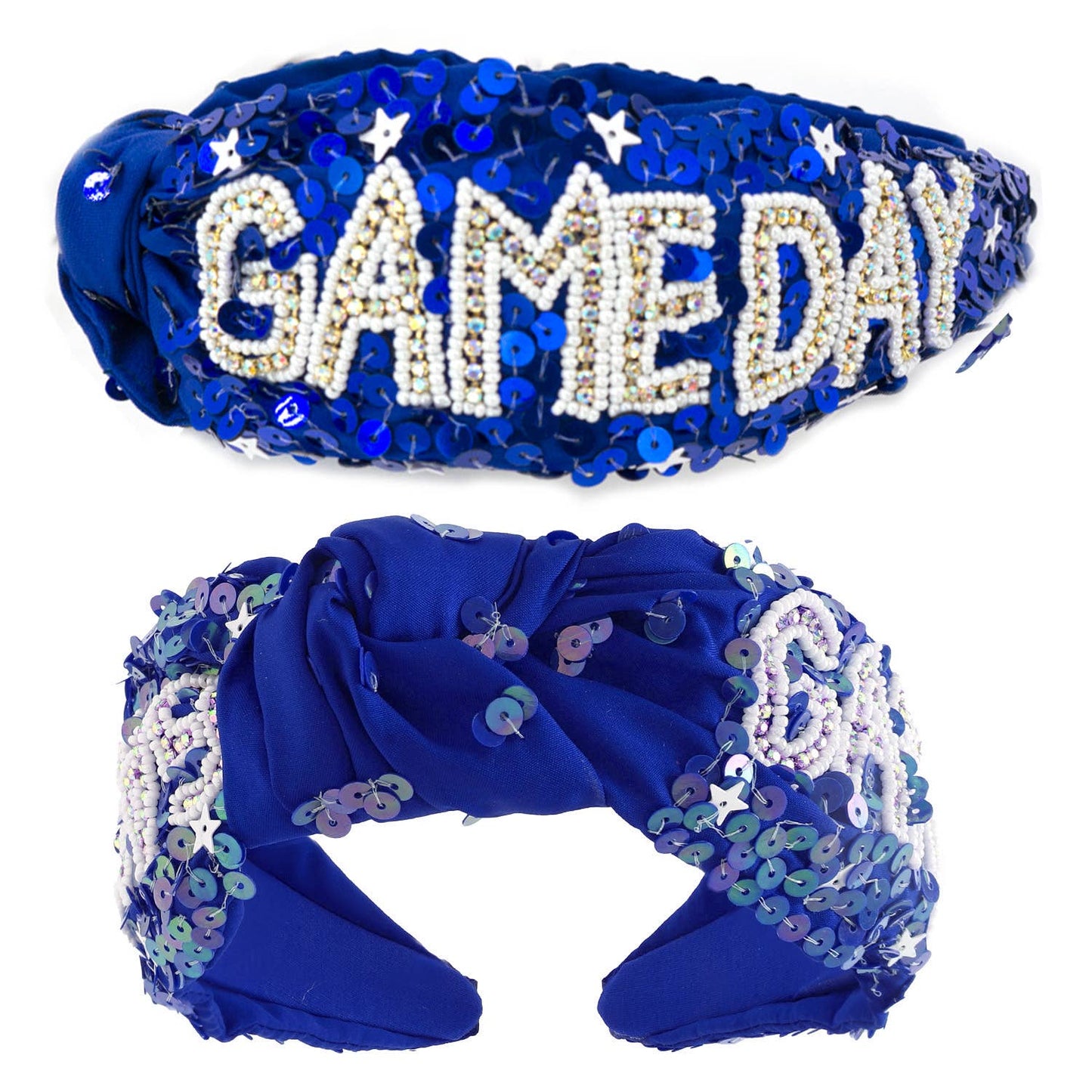 Game Day Top Knotted Jeweled Beaded Headband