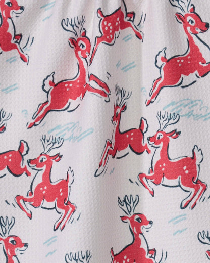 Prancing Reindeer Tea Towel