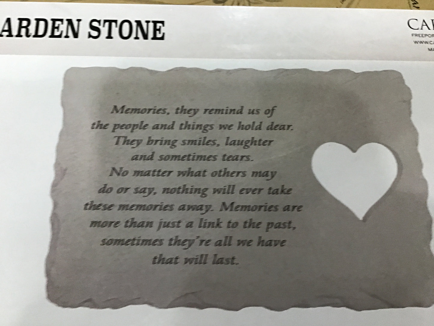 Memorial memories garden stone