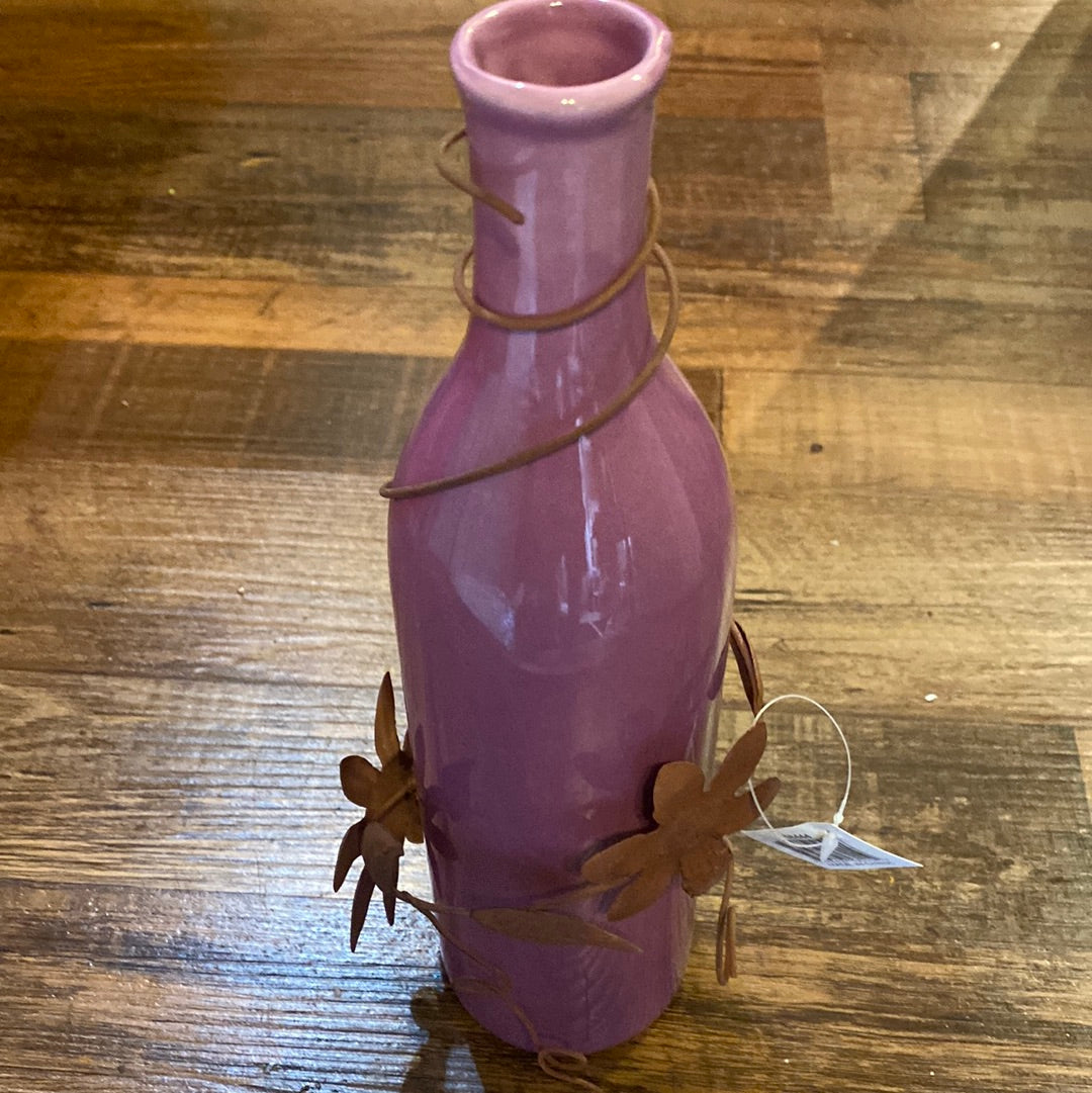 Purple Vase With Metal Accent
