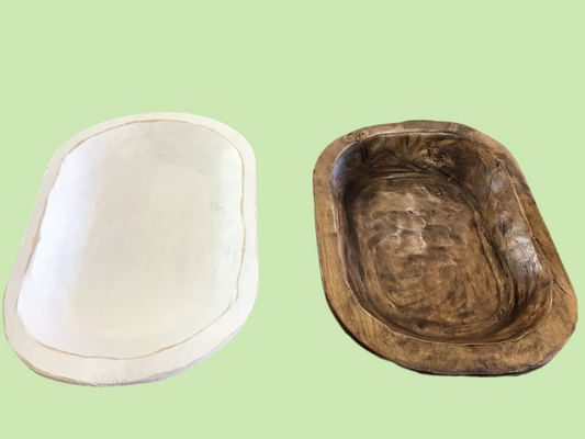 Short oval choice of white or brown wood  12 inches long and 8 inches wide