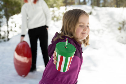 8 oz Kids Silipint Silicone Straw Tumbler - Poinsetta