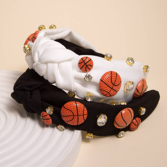 Gameday Basketball Charm Crystal Embellished Headband