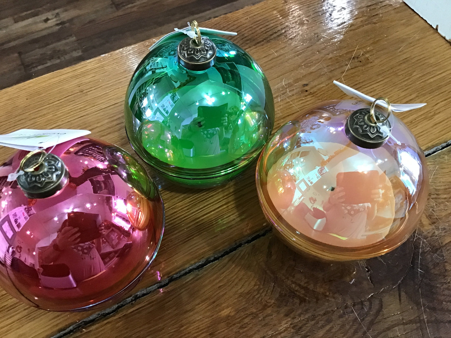 Glass Christmas candle ornament shelf sitter sold separately
