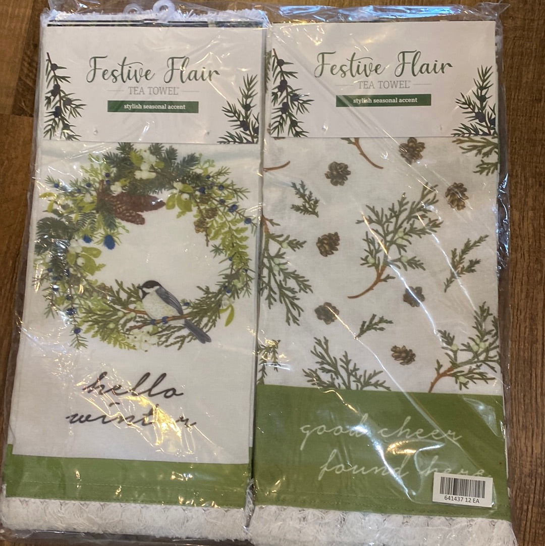 Festive Flair Winter Tea Towel