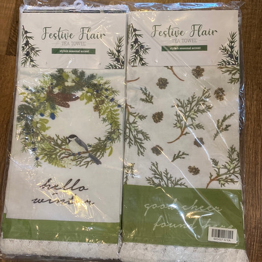 Festive Flair Winter Tea Towel