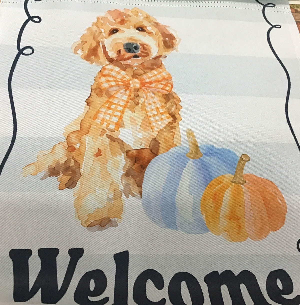Fall dog garden flag