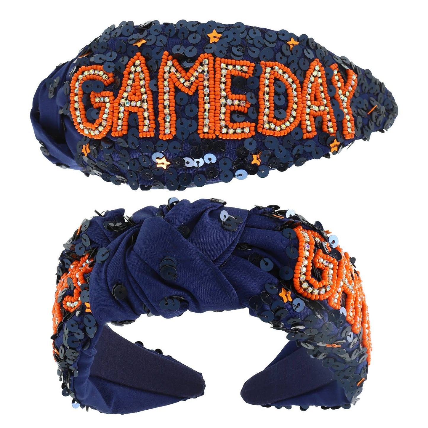 Game Day Top Knotted Jeweled Beaded Headband