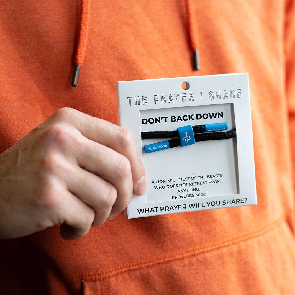 DON'T BACK DOWN Bracelet, Christian Cord Bracelet