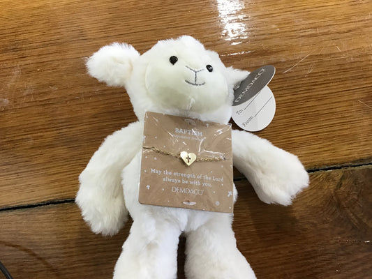 Baptism lamb with bracelet