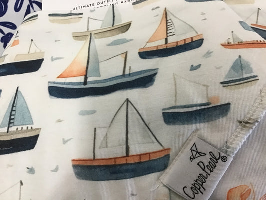 Bandana bibs copper pearl sailboats