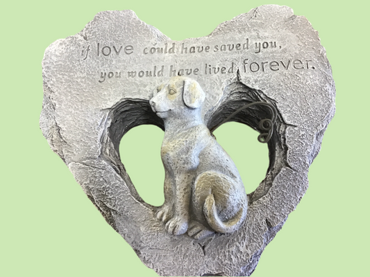 Pet memorial nine inches wide nine inches tall poly