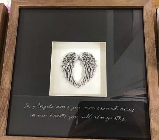 Angel wings frame art  memorial 13 by 13
