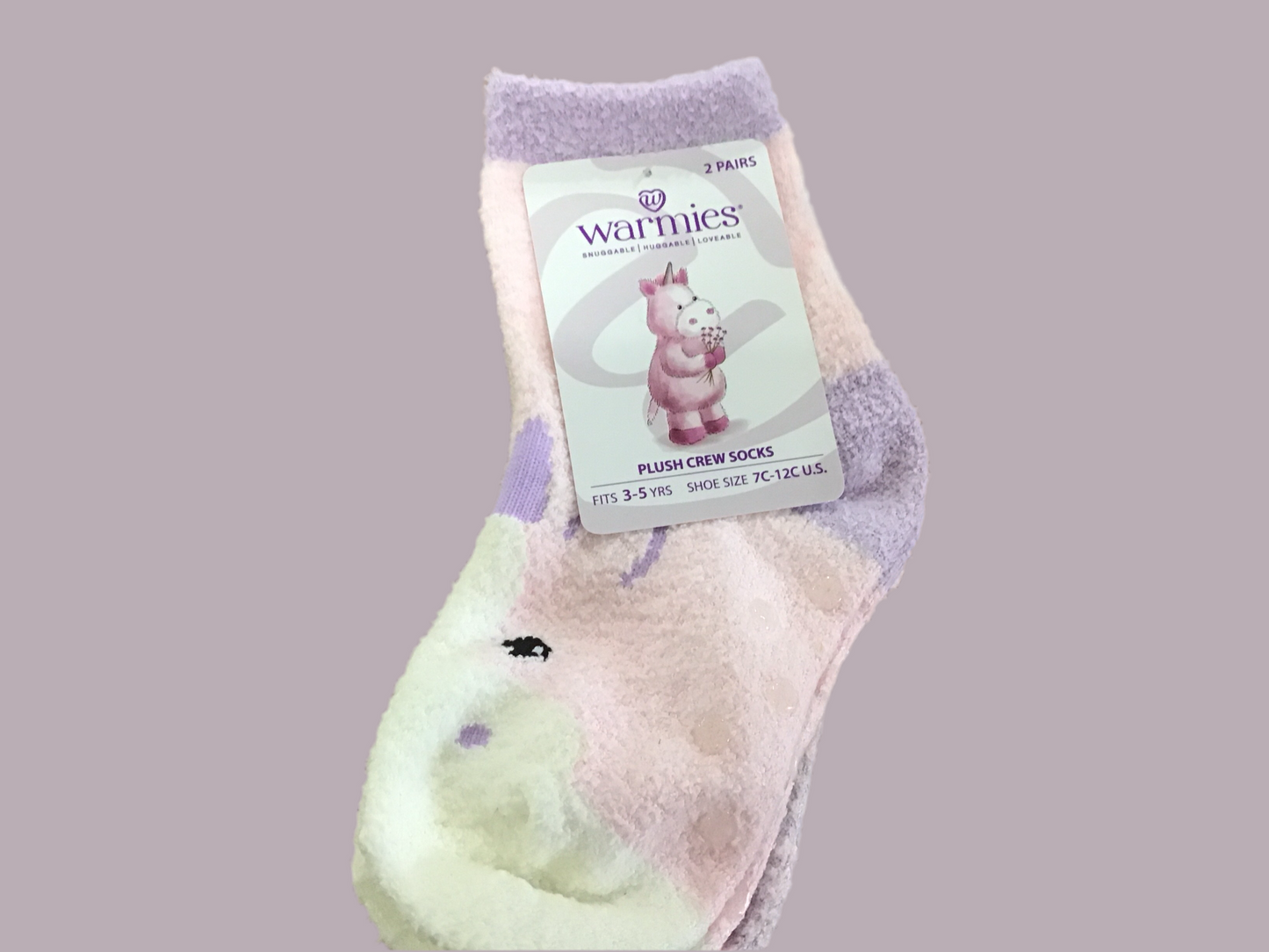 Warmies plush crew socks univorn
