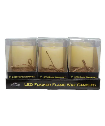 6"B/O LED ROPE CANDLE+FLICKER FLAME