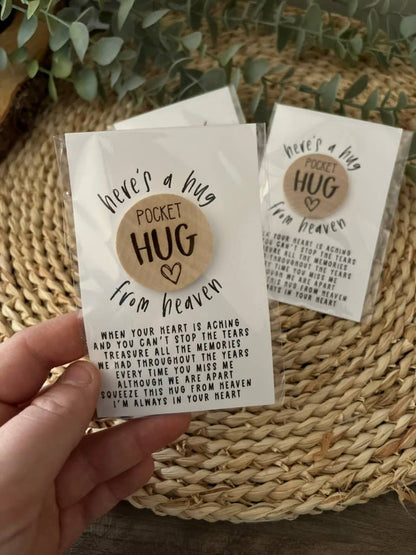 Pocket Hug from Heaven - Wood Engraved Token