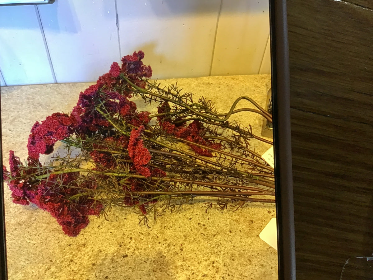 Red floral spray