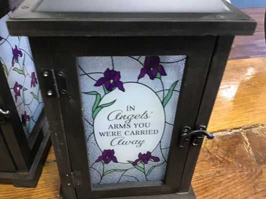 Wood black lantern memorial