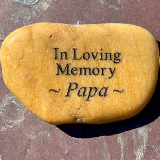 In Loving Memory River Rock - Papa