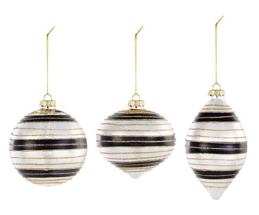 Black and White Striped Ornament