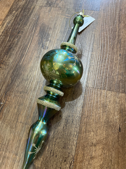 Green and Gold Finial Ornament
