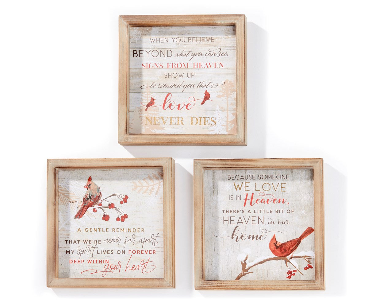 Cardinal Wood Framed Sign