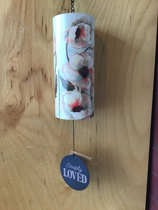 Small cylinder memorial windchime  deeply loved