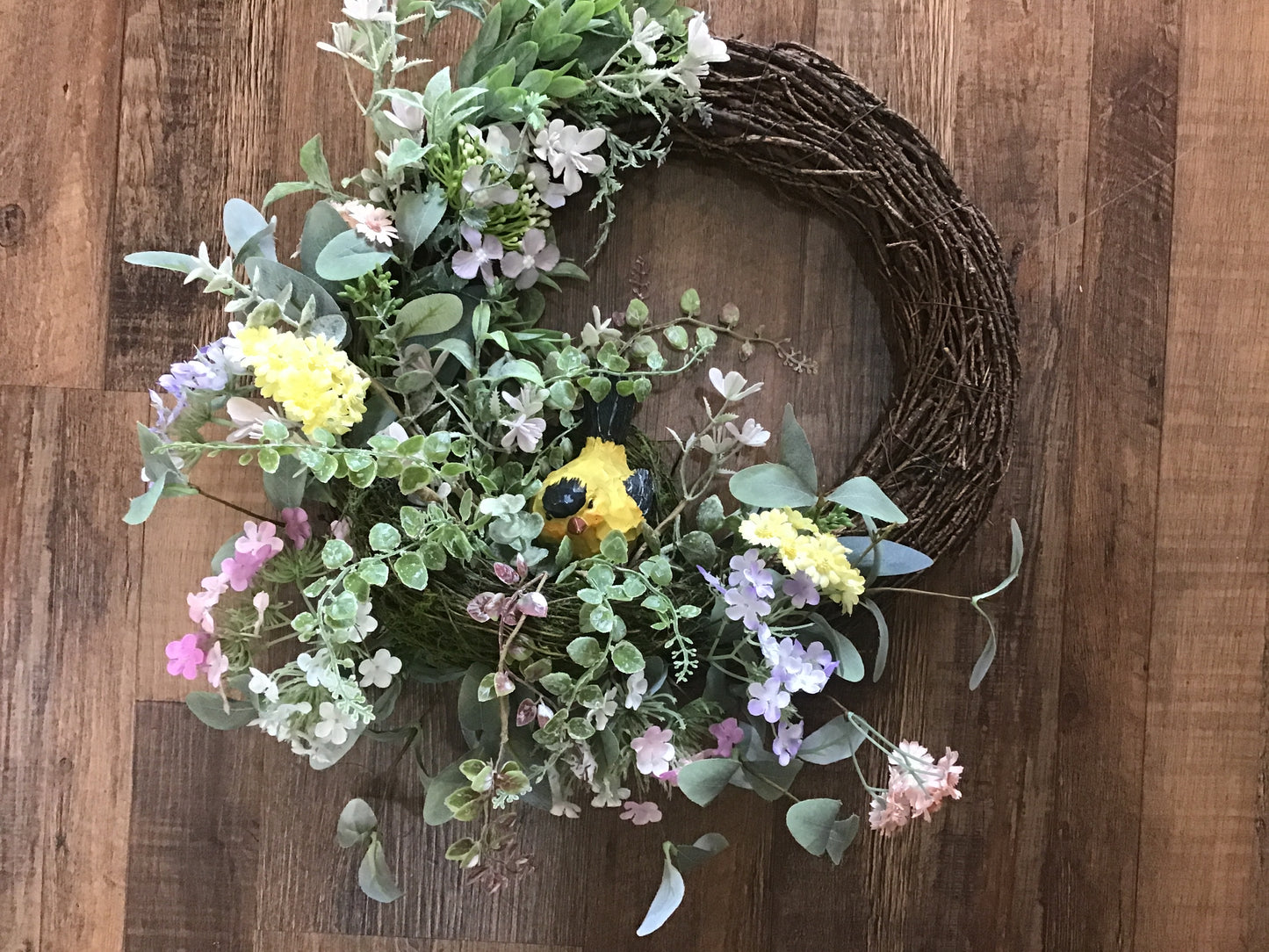 Yellow bird wreath