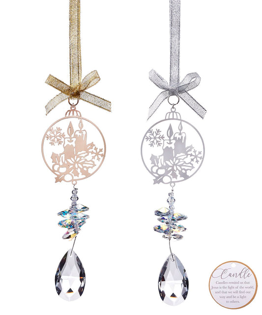Christmas Candle Prism Ornament