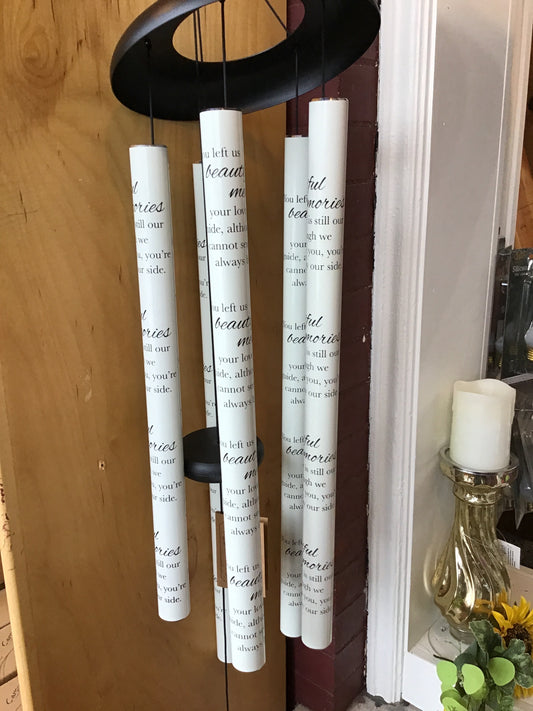 Memorial 44 inch white windchime beautiful memories