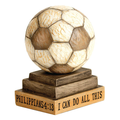 Soccer Phil 4:13 Wood Carved Resin