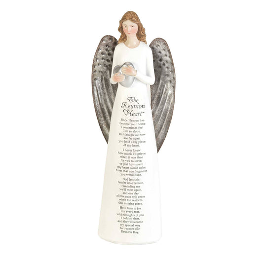 THE REUNION HEART RESIN ANGEL 10"