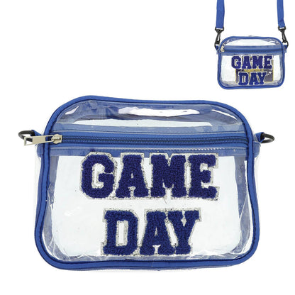 "Game Day" Fuzzy Chenille Clear Crossbody Bag