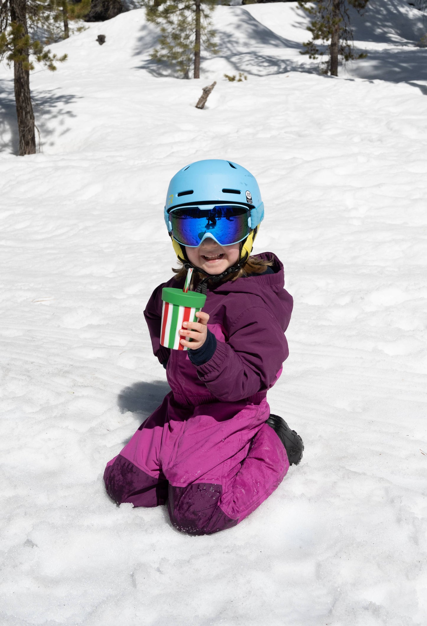 8 oz Kids Silipint Silicone Straw Tumbler - Poinsetta