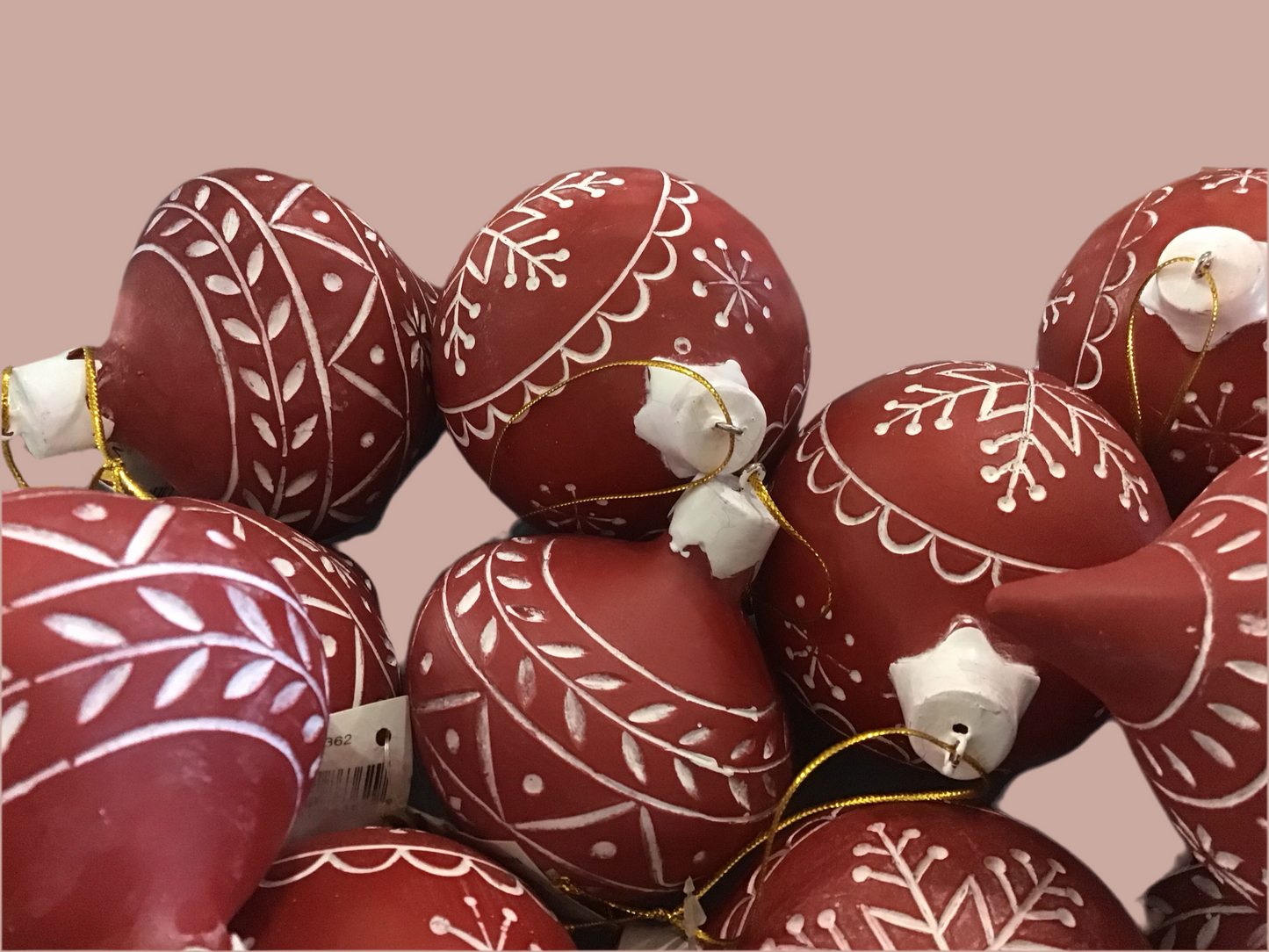 Red and White Resin Ornament