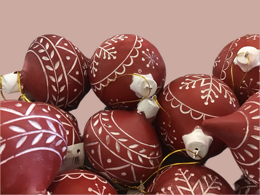 Red and White Resin Ornament