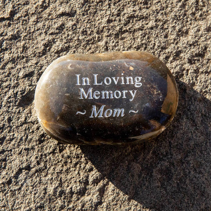 In Loving Memory River Rock - Mom