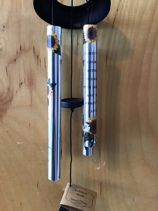 Memorial small 21 inch windchime sunflower family