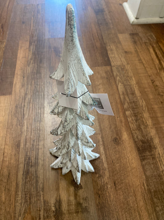 Silver and White Resin Tree - Large