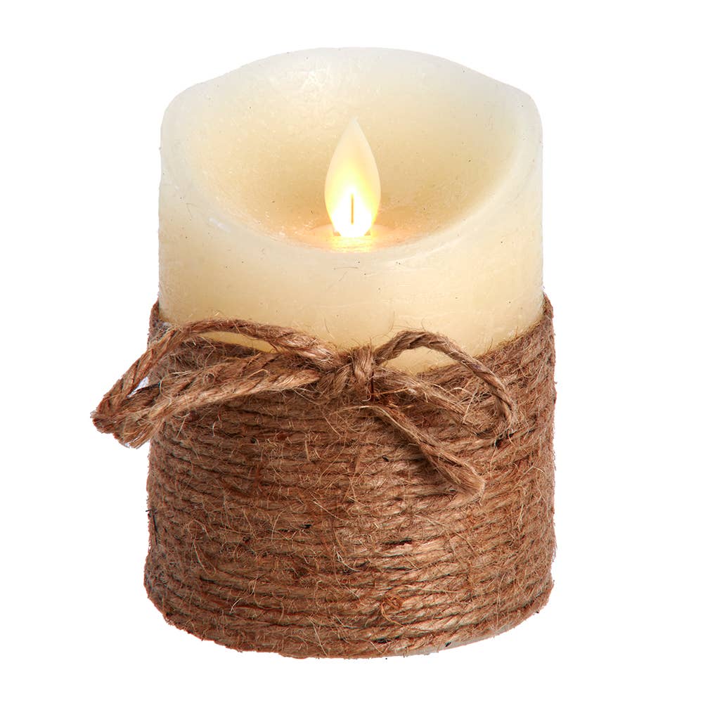 4"B/O LED ROPE CANDLE+FLICKER FLAME